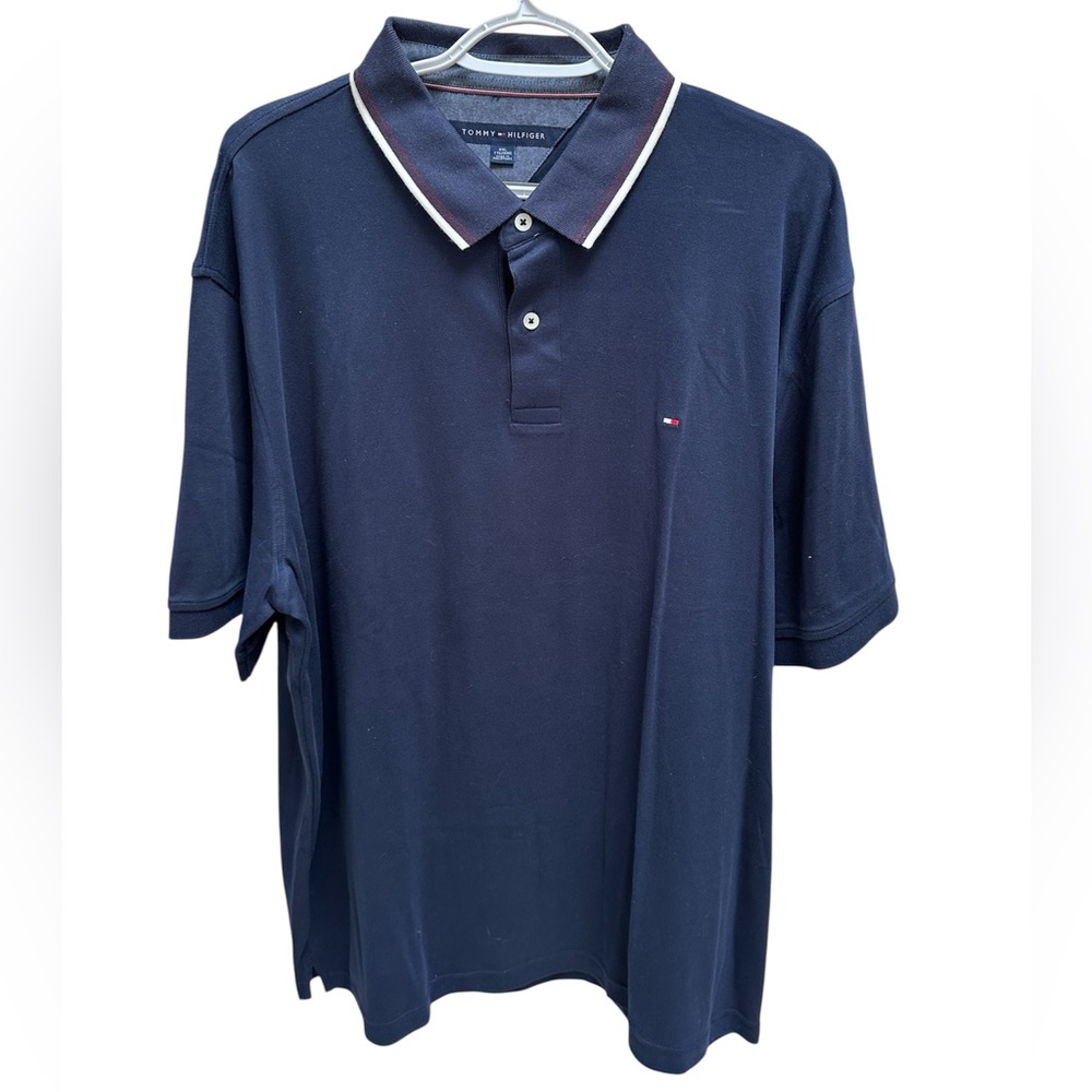 Tommy Hilfiger Men’s 2XL Navy Blue Polo Shirt Classic Design NWOT